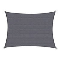 Voile d'ombrage 5 x 3 m avec corde de fixation Gris