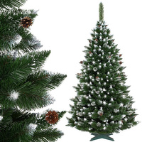 Sapin de Noël Premium 250 cm Pin Diamant avec Neige Artificielle et Vrais Cônes