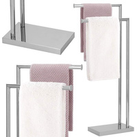 Porte-serviettes Porte-serviettes 2 barres en métal argenté