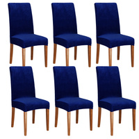 Ensemble de 6 housses de chaise en cobalt, housse de chaise élastique pour chaise de salle à manger