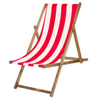 Chaise longue Chaise de jardin Chaise pliante en bois imprégné blanc-rouge