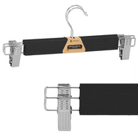 2er-Set Cintres à Pantalons avec Pinces en Bois 360° Crochet en Métal