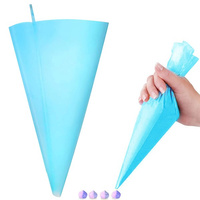 Sac à douille réutilisable en silicone bleu de 40 cm