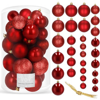 Boules de Noël 30 pièces Boules en plastique rouge