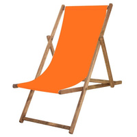 Chaise longue en bois cadre imperméabilisé orange