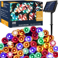 Chaîne de lumières solaires LED avec 200 LEDs 22 m Colorée pour l'extérieur