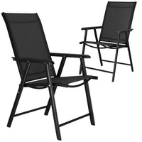 Chaises de jardin pliantes avec accoudoirs 49 x 49 x 96 cm 2 pièces