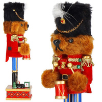 Nounours Casse-Noisette avec casquette militaire et tambour 37,5 cm
