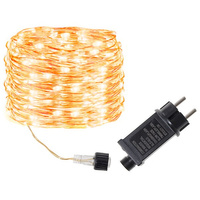 Guirlande lumineuse LED 200 LEDs 23 m Blanc chaud 8 modes Alimentation électrique