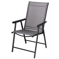 Chaise de jardin avec accoudoirs 49 x 49 x 96 cm pliable noir