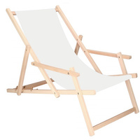 Chaise longue de jardin avec accoudoirs blancs