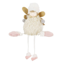 Figurine décorative d'ange avec bonnet, jambes de 24 cm