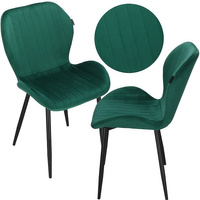 Chaise de salle à manger avec dossier Chaise rembourrée vert foncé