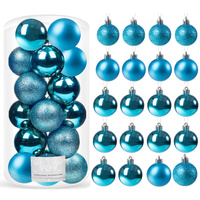 Boules de Noël turquoise 20 pièces diamètre 4 cm