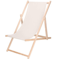 Chaise longue en bois à monter soi-même écru