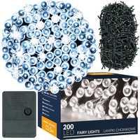 Guirlande Lumineuse Intérieure 200 LEDs Sapin de Noël Blanc Froid 8 Modes d'éclairage 15,5 m
