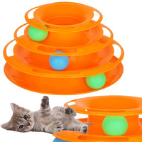 Jouet pour chat Design Tour 3 balles Arbre à jeux 24,5 x 24,5 x 13 cm orange
