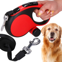 Laisse pour chien enrouleur de ceinture Longueur 5 m rouge