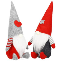 Wichtel un couple de figurines décoratives 26 cm rouge-gris