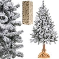 sapin de Noël artificiel en épicéa avec tronc naturel neige artificielle 180 cm