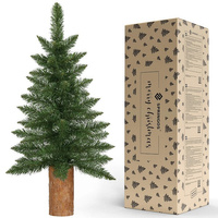 sapin de Noël artificiel vert avec vrai tronc 100 cm