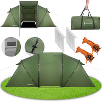 Tente de camping pour 4 personnes avec vestibule et 2 chambres à coucher Crochet pour lampe de tente