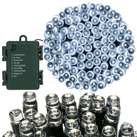 Guirlande lumineuse avec minuterie, piles, 10,5 m, blanc froid