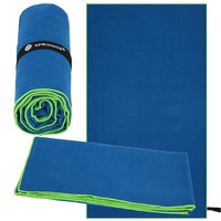 Serviette de bain en microfibre Serviette de piscine Serviette de voyage Sport 90 x 180 cm incl. Sac de rangement bleu