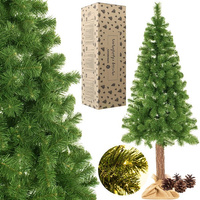 Sapin de Noël artificiel Pin Tronc naturel Sac de jute 180 cm Pommes de pin naturelles