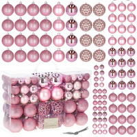Boules de Noël en emballage rose avec 100 pièces