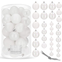 Boules de Noël en blanc en plastique 30 pièces
