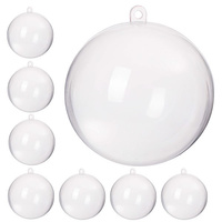 8 cm Baubles Baubles Découpage à billes en plastique Ensemble 8 pcs.