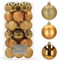 Boules de sapin de Noël Boules en plastique 6 cm 30 pièces couleur or