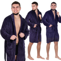 Peignoir pour hommes à col kimono avec ceinture à nouer, taille L/XL