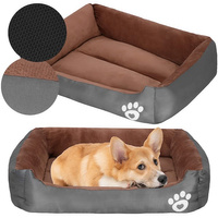 Lit pour chien avec bord surélevé taille M marron-gris