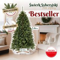 Arbre de Noël artificiel Premium Royal Trees 180 cm épicéa de Sibérie, sapin de Noël