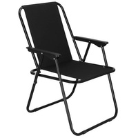 Chaise pliante Chaise de camping avec accoudoirs Chaise de pêche noire
