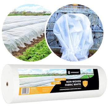 Toile de jardin en polypropylène blanc Toile de protection hivernale 1,1 x 50 m 70 g/m2