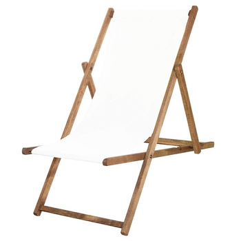 Sonnenliege Liegestuhl weißer Bezug imprägnierter Rahmen