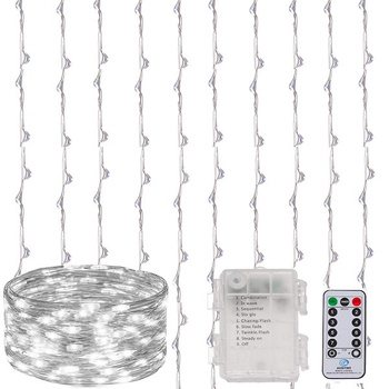 Rideau LED 300 LEDs avec 10 pendentifs Batterie