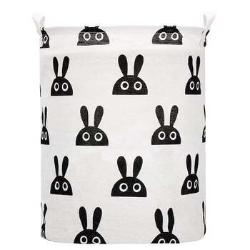 Collecteur de linge avec poignées, application de lapin