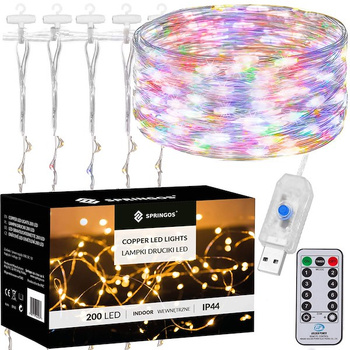 Guirlande lumineuse avec 200 LED colorées 3 x 2 m USB Intérieur et Extérieur