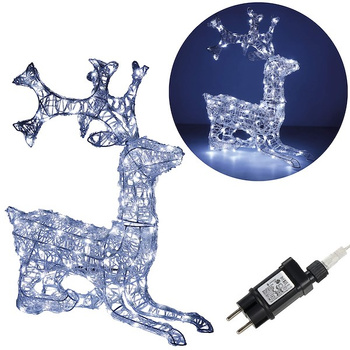 LED-Décoration Figurine Renne pour jardin blanc froid 66,5 cm