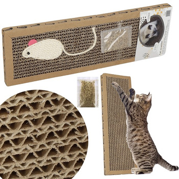 Tapis à gratter avec souris en sisal et herbe à chat 12 x 36,5 cm