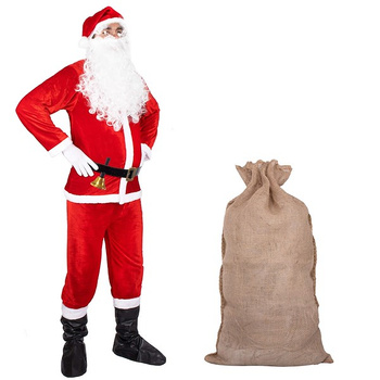 Weihnachtsmann-Accessoires Jutesack mit Kordelzug 100 x 60 cm