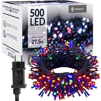 Chaîne lumineuse avec 500 LED 8 modes Flash extérieur et intérieur 27,5 m lumière colorée