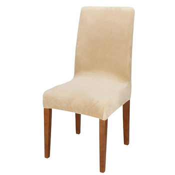 Housse de chaise courte en velours beige