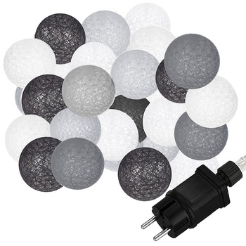 Boules de coton 30 balles lampes décoratives 30 LED 30 balles blanches gris gris noir