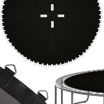 Tapis de saut avec 72 œillets pour trampoline, noir