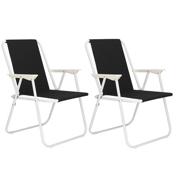 Chaises pliantes avec accoudoirs 58,5 x 52 x 73 cm 2 pièces noir